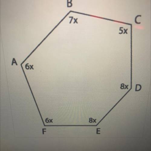 Find the value of x for the Hexagon