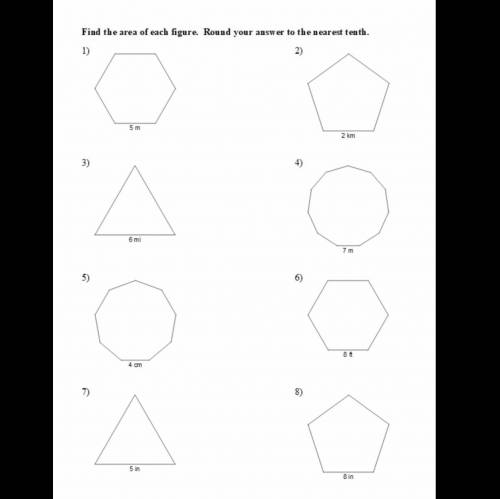 Please help me, i will give brainliest + 25 points

the question: find the area of all the shapes,