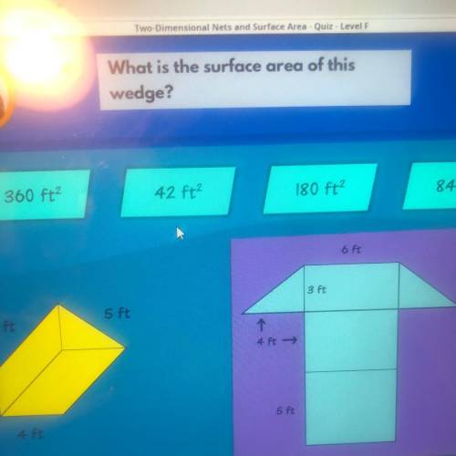 What is the surface area this wedge?