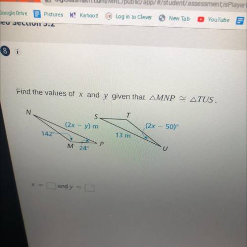 What does x and y equal? Help please