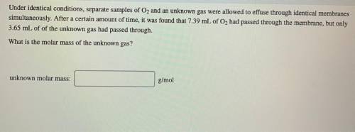 What is the molar mass of the unknown gas?