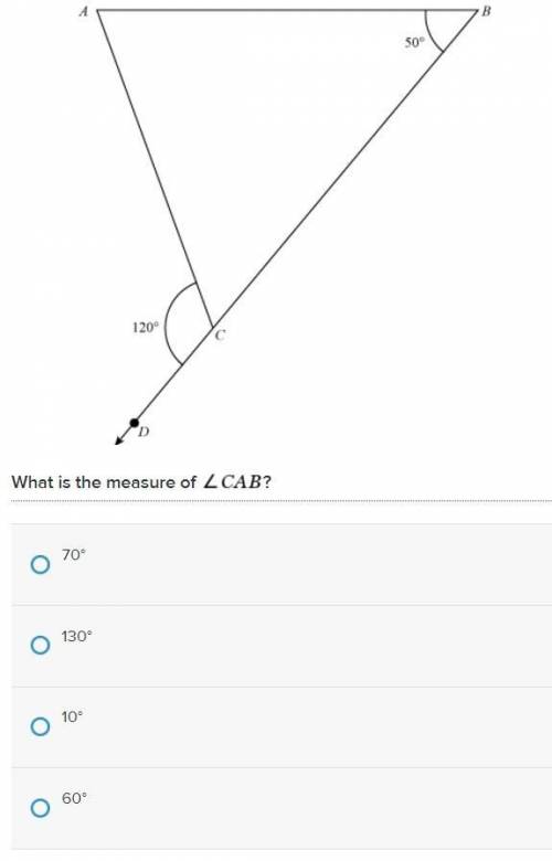 What is the measure of CAB