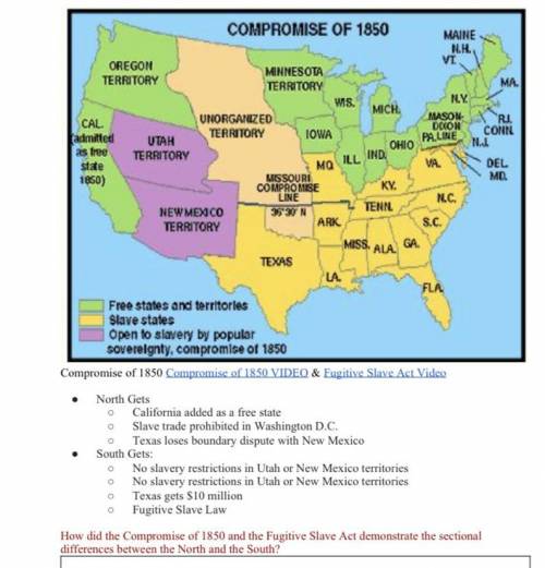 Compromise of 1850 ​Compromise of 1850 VIDEO​ & ​Fugitive Slave Act Video

● North Gets
○ Cali