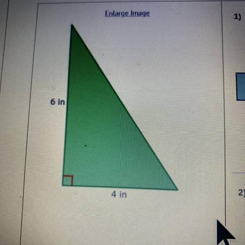 What is the area of the triangle shown ? 
A. 12in
B. 24in
C. 36in
D. 48in