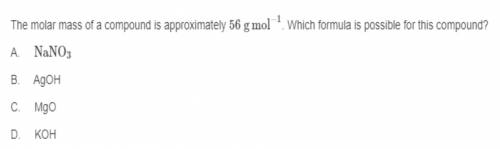 The molar mass of a compound is approximately 56 g mol ^-1. Which formula is possible for this comp