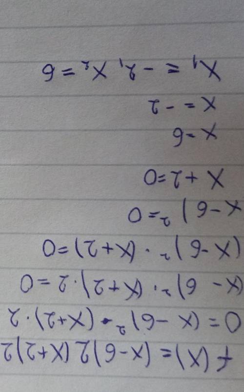 F(x) = (x - 6)2(x + 2)2