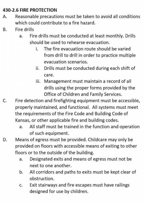 Q. Which of the following topics is not covered in the regulation?

A. How to file a post-fire ins