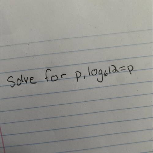 Solve for p. log612=p