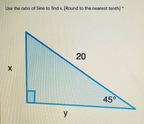 Use the sine ratio to find the value of x, to the nearest tenth​