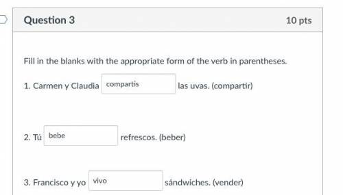 (14pts) Fill in the blanks with the appropriate form of the verb in parentheses.