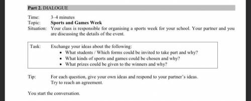 Dialogue about organising a sports week for school