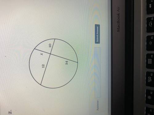 Solve for x in the circle