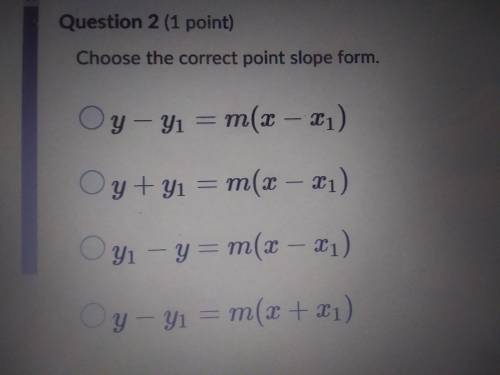 Choose the correct point slope form.