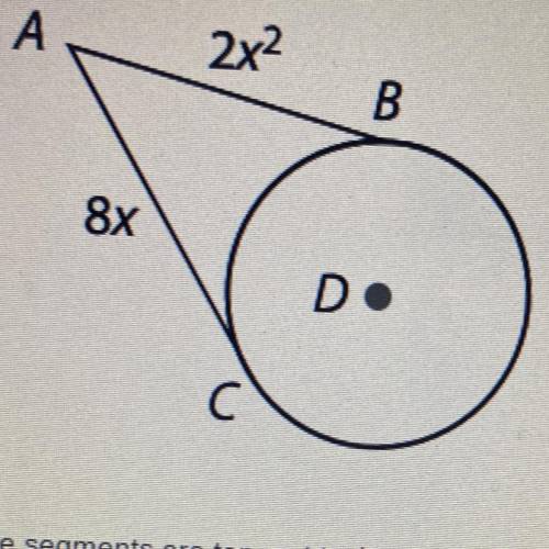 The segments are tangent to the circle at the points shown. Find the lengths of AB and AC.