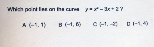 Which point lies on the curve? Please see picture