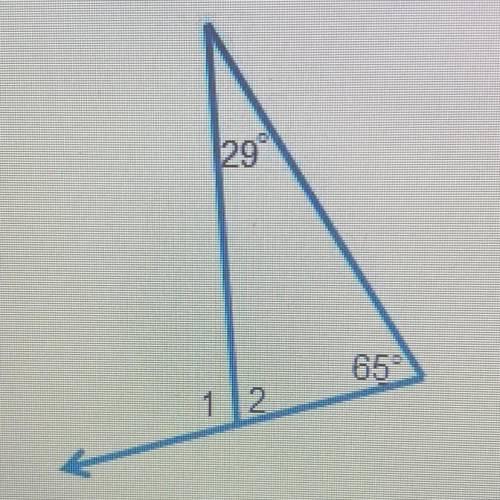 What is the measure of angle 1? 
a. 36
b. 86
c. 89
d. 94