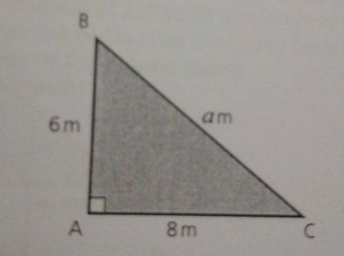 Calculate the length of the side BC. Using pythagoras ​