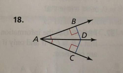 Tell whether the information in the diagram allows you to conclude the DB = DC explain your reasoni