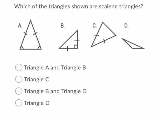 Which of the triangles shown are scalene triangles?