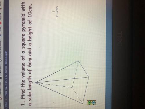 Help due tonight!!

Find the volume of a sphere pyramid with a side length of 6cm and a height of
