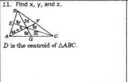 Find X, Y and Z. D is the centroid of ABC