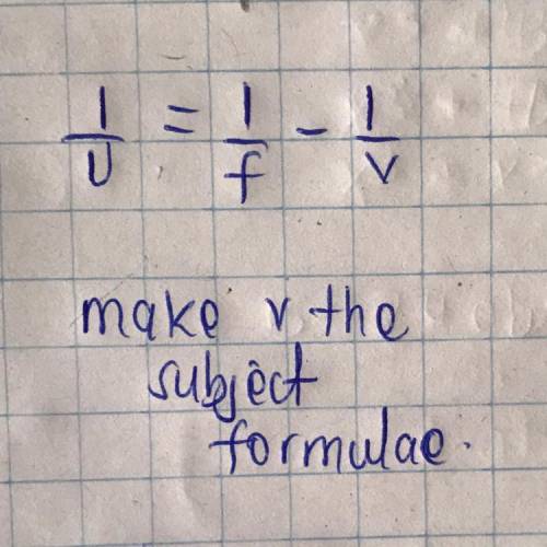 Make v the subject formulae
