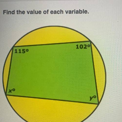 Find the value of each variable.

X= 75° and y=78°
X = 71.5º and y = 71.5°
X = 78° and y = 65°
X =