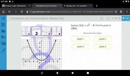 Suppose f(x)=x^2-4 find the graph of f(5x)
