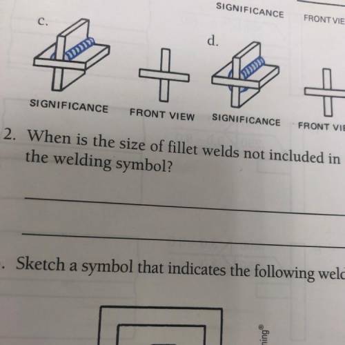 2. When is the size of fillet welds not included in
the welding symbol?