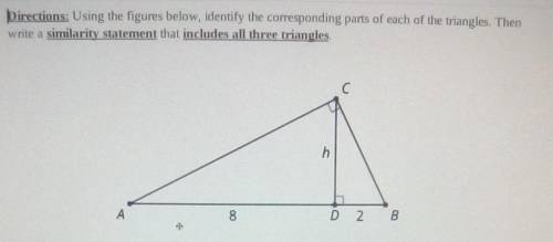 using figures below, identify the corresponding parts of each of the triangles. then write a simila