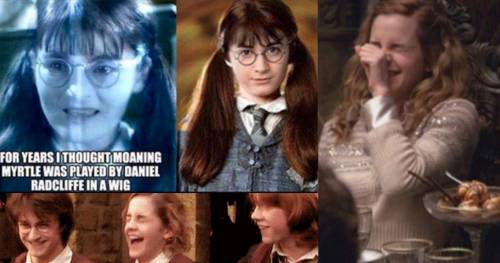 Seriously, I thought Moaning Myrtle WAS Harry Potter with a wig..