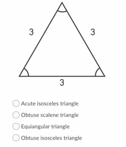 Use what you know about triangles to classify this triangle.