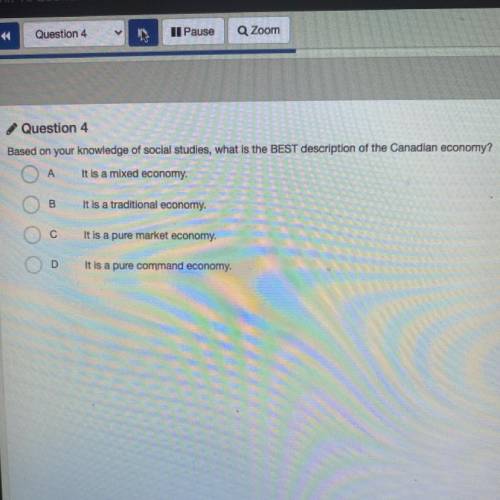 Based on your knowledge of social studies, what is the BEST description of the Canadian economy?