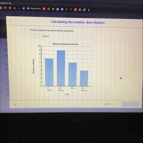 Khan Academy

Calculating the median: data displays
Find the median of the data in the bar chart b