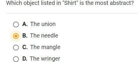 Which object listed in Shirt is the most abstract?
