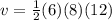 v =  \frac{1}{2} (6)(8)(12)