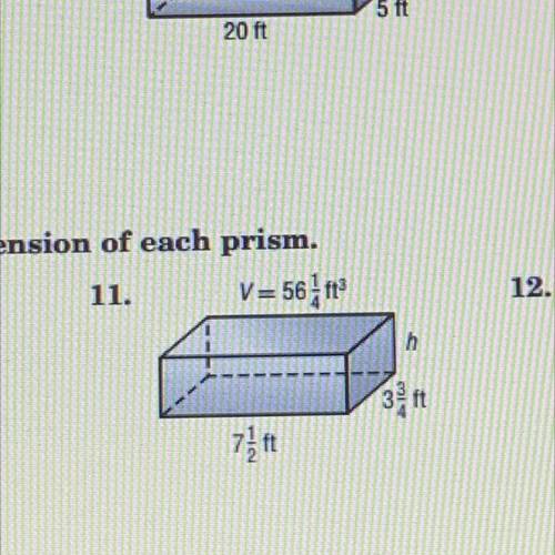 PLEASEEE‼️‼️ HELP‼️‼️‼️ whats the missing dimension of the prism