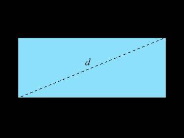 A rectangle has side lengths, L and W, and a diagonal, d.

Complete the equations to answer the qu