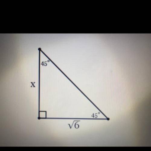 PLS HELP QUICK 
Find the length of side x in simplest radical form with a rational denominator