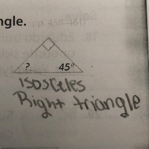 What is the measurement of this isosceles right triangle. image included.