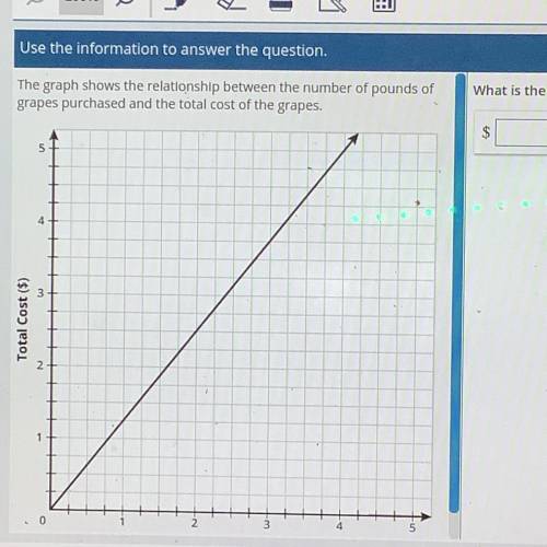 What is the cost of 1 pound of grapes? Enter the answer in the box.

The graph shows the relations