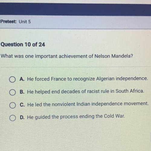 What was one important achievement of Nelson Mandela?