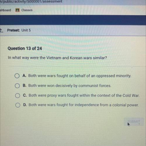 In what way were the Vietnam and Korean wars similar?
Help!