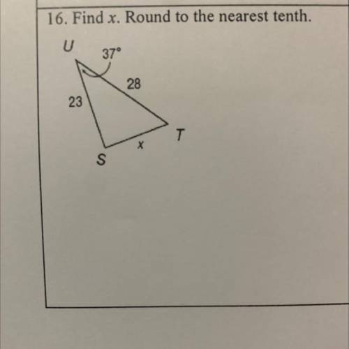 Find x, round to the nearest tenth.