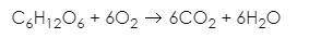 This formula shows the chemical reaction that occurs when the body breaks down sugar. The products
