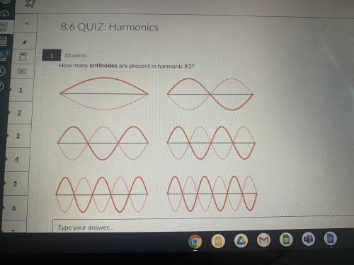 How many antinodes are present in harmonic 3