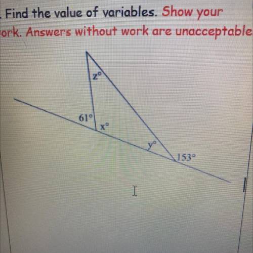 Find the value of the variables. Show your work.