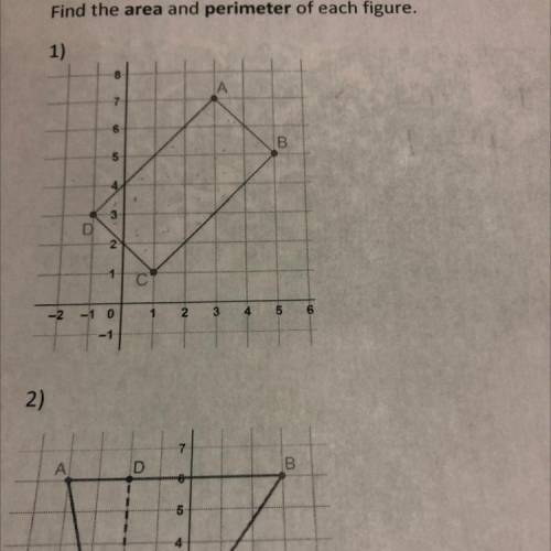 Can someone explain me how to get the perimeter and area of the figures, please?