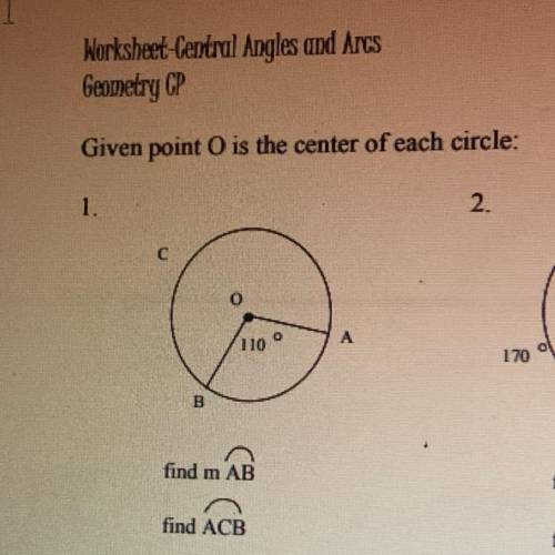 Central angles and arcs geometry cp