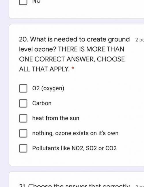What is needed to ground level ozone
